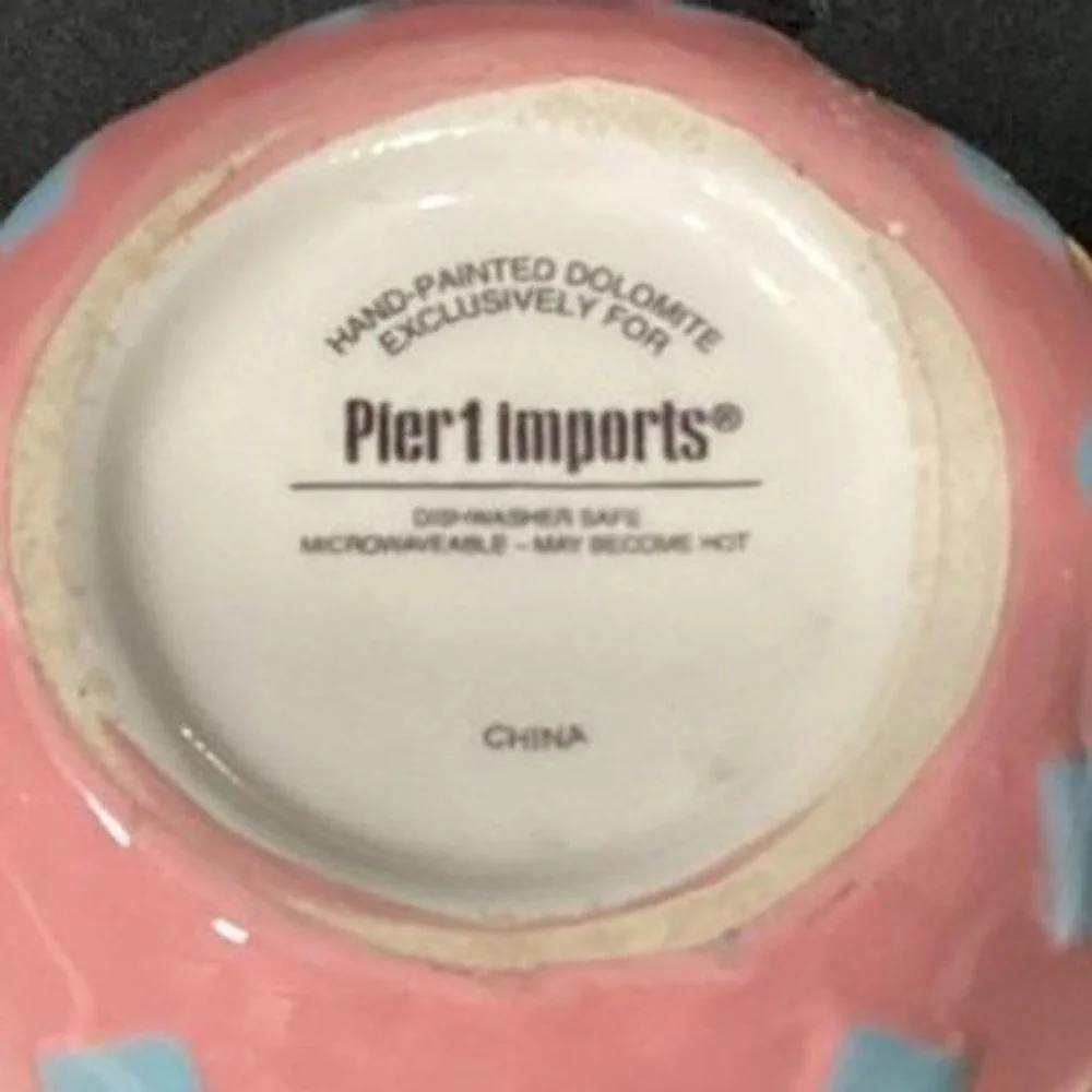 Pier 1 Imports Easter Egg Mugs, Set of‎ 2, 3D Textured Ceramic Coffee Cups